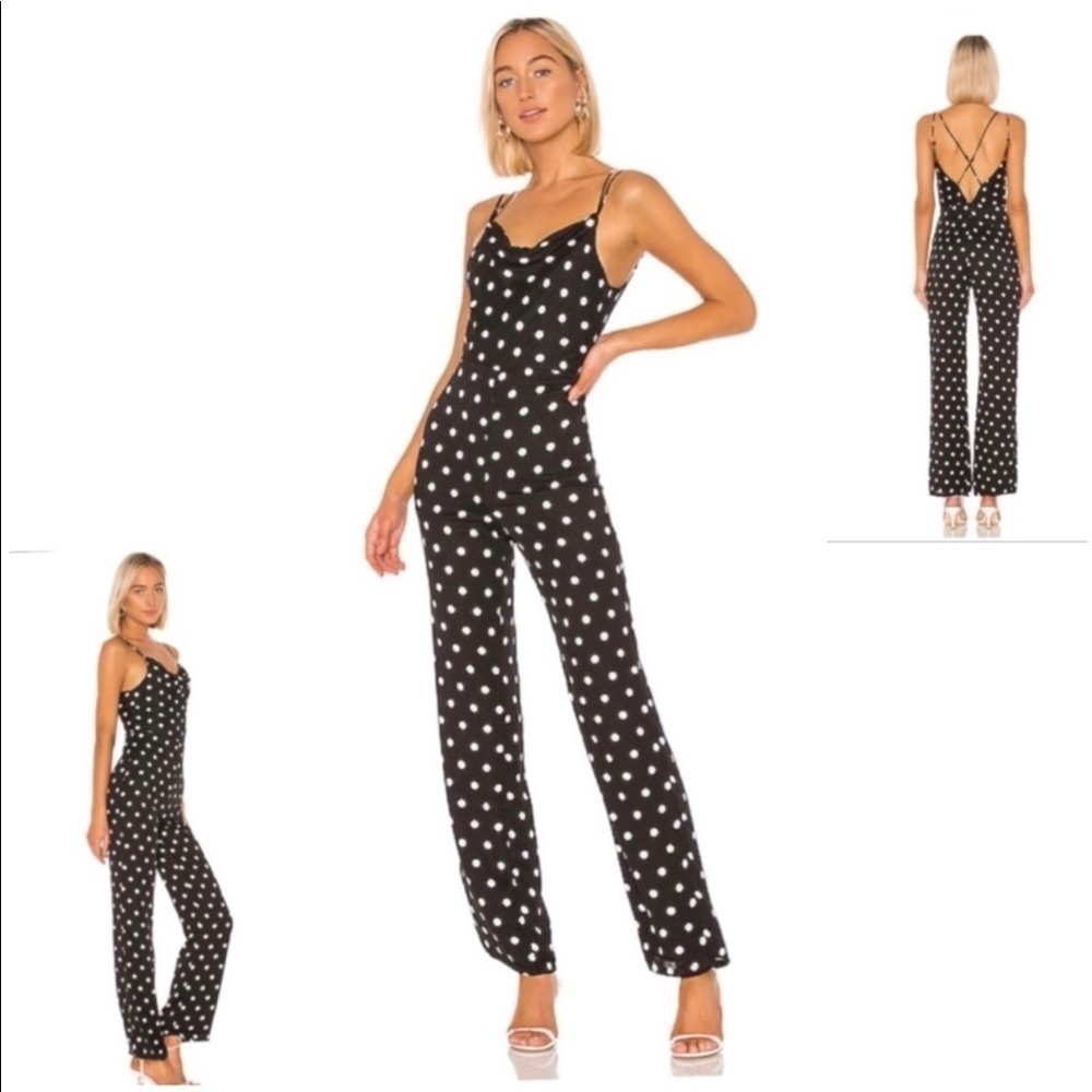 💋NWT Lovers + Friends BoHo Lightweight Crepe Drape Flare Jumpsuit